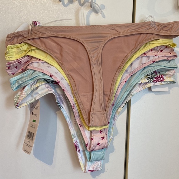 Rene Rofe Set of 5 Thongs Size L Scrunchie Set NWT - Picture 3 of 15